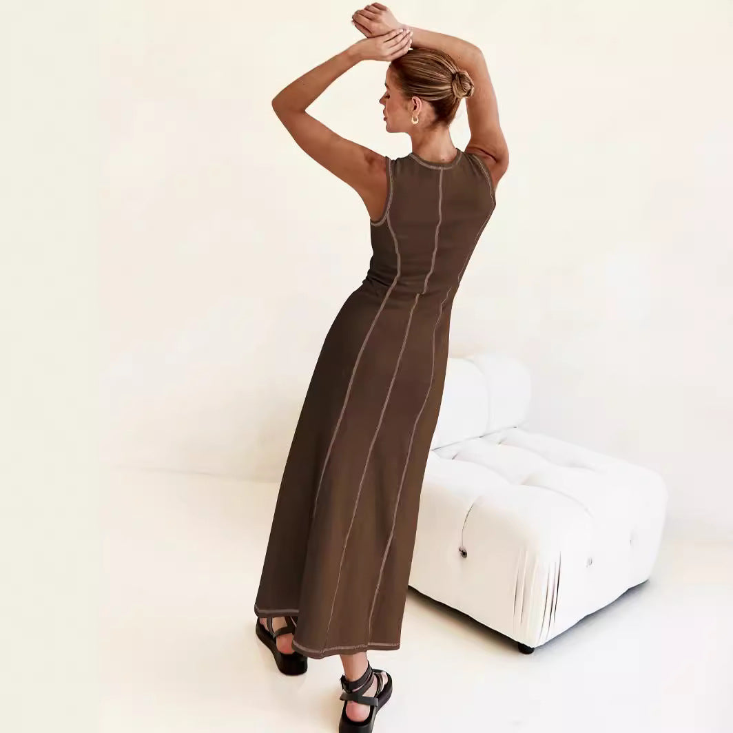 Damen Elegantes Maxikleid mit subtilen Nähdetails EB