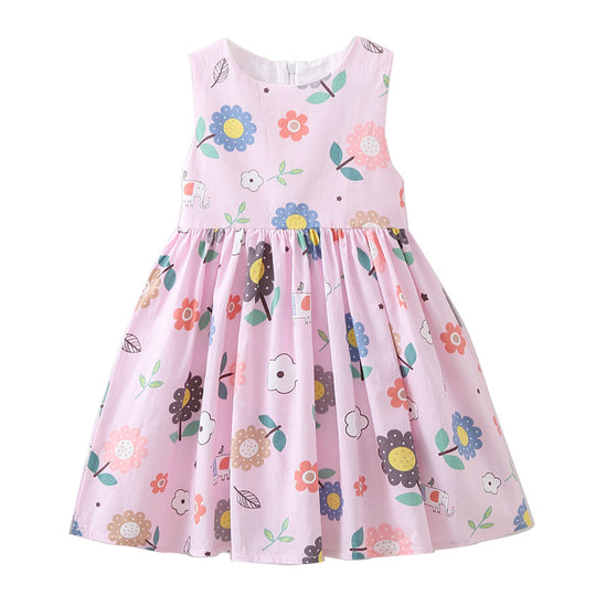 Mädchen Sommerkleid mit bunten Blumenmustern EB
