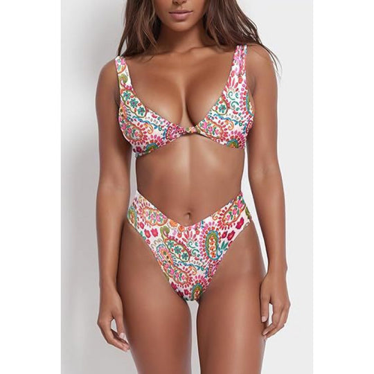 Damen Hochtaillierter Bikini mit verstellbaren Trägern EB