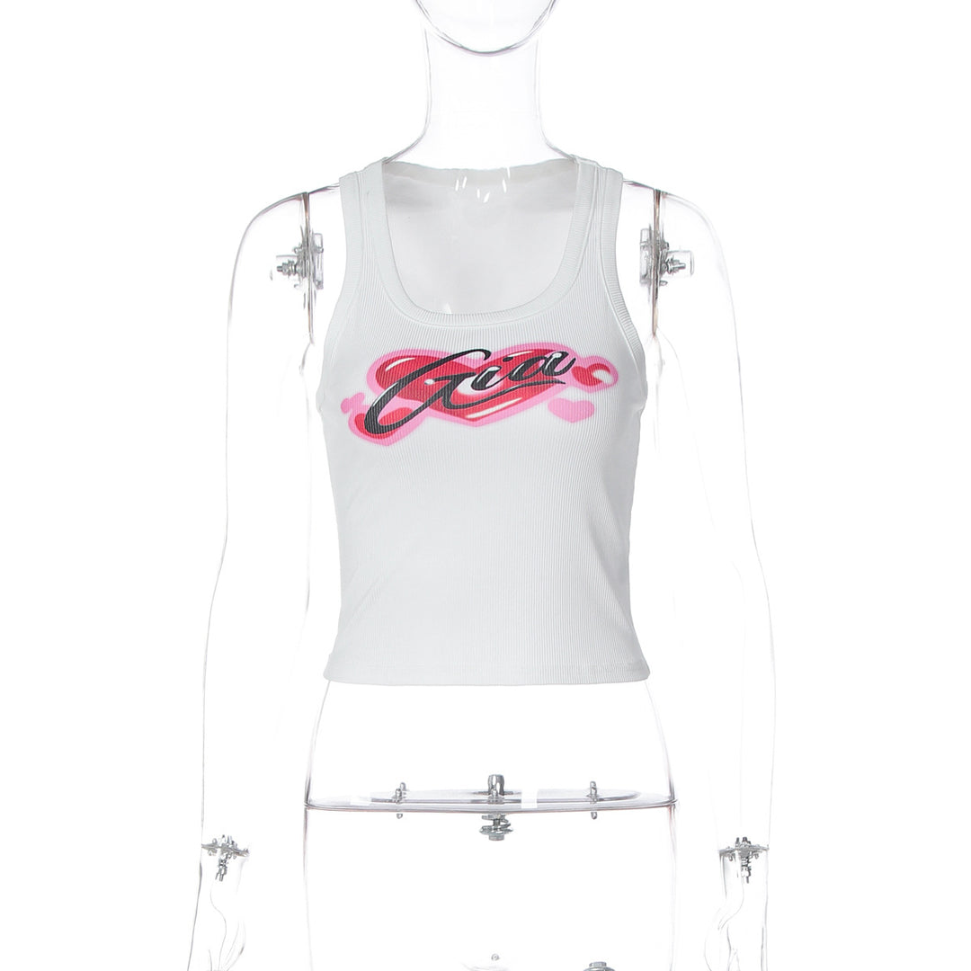 Damen Crop-Top mit stylischem Print und figurbetonter Passform EB