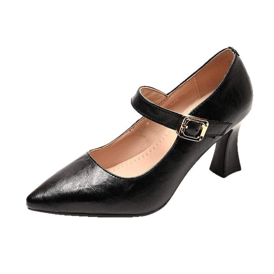 Damen Elegante Mary Jane Pumps mit dezentem Schnallen-Detail EB