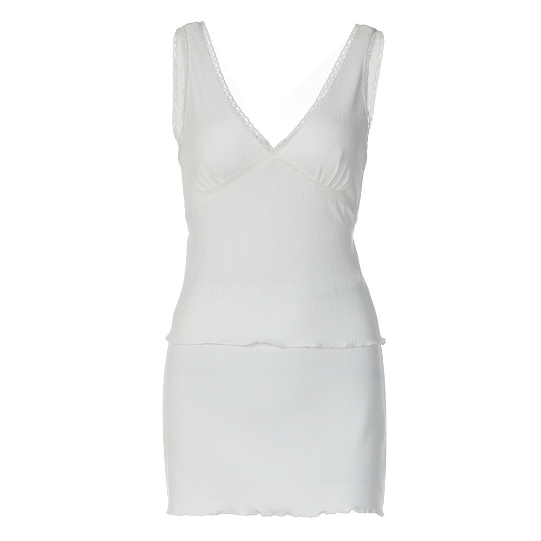 Damen Trägershirt mit eleganter Rüsche und femininer Silhouette EB