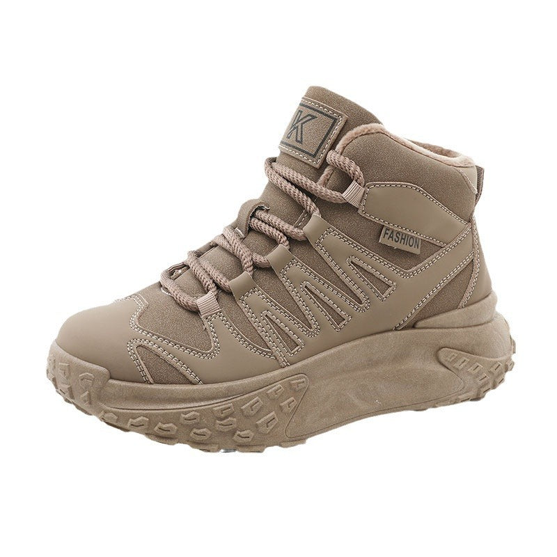 Damen modische Winter-Sneaker mit isolierendem Fleece-Futter und rutschfester Laufsohle EB