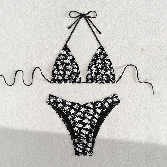 Damen Triangel-Bikini mit floralem Palma-Design EB