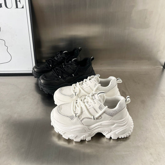 Damen Sportliche Chunky Sneakers mit atmungsaktiver Obermaterialkombination und rutschfester Sohle EB