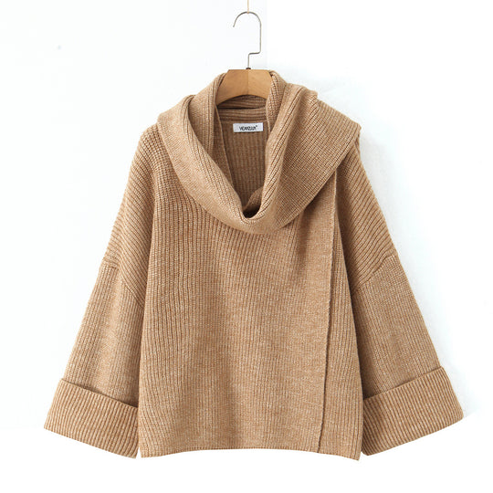 Damen Grobstrickpullover mit schickem Cowl-Neck EB