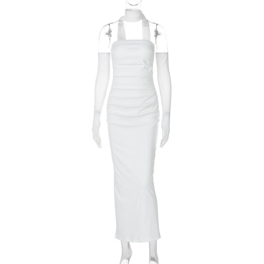 Damen Elegantes schulterfreies Abendkleid mit Flügelärmeln EB