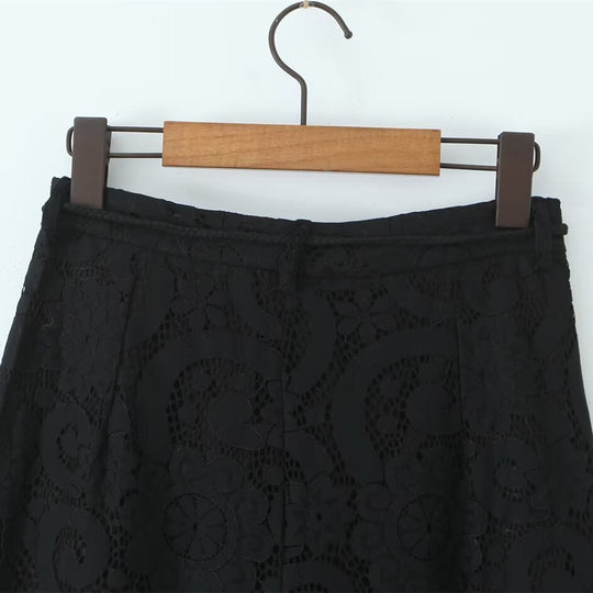 Damen weite Spitze Hose mit elegantem Schnitt und luxuriösem Design EB