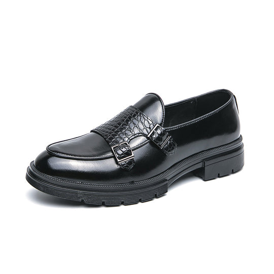 Damen elegante Mokassins mit modischen Schnallen und robustem Profil EB