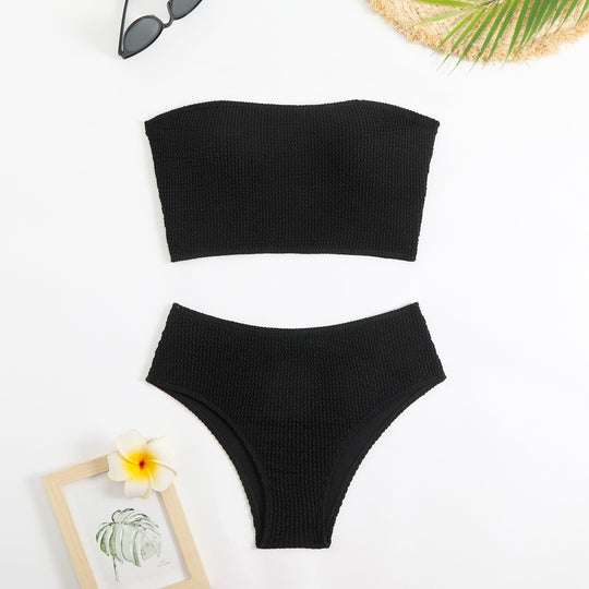 Damen Crop-Bikini-Set mit strukturierter Textur EB