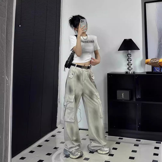 Damen Cargo-Hose mit modischen Taschen und lässigem Schnitt EB