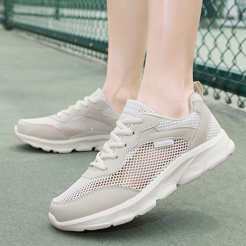 Damen Atmungsaktive Sneakers mit flexiblem Mesh-Obermaterial und Dämpfung EB
