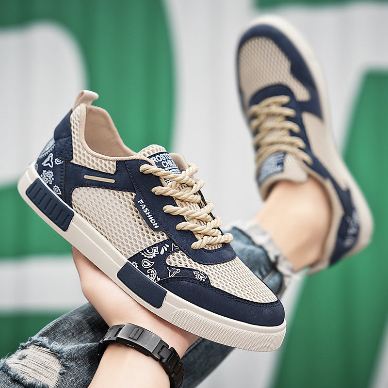 Unisex atmungsaktive Freizeit-Sneaker mit luftigen Mesh-Einsätzen und Bandana-Muster EB
