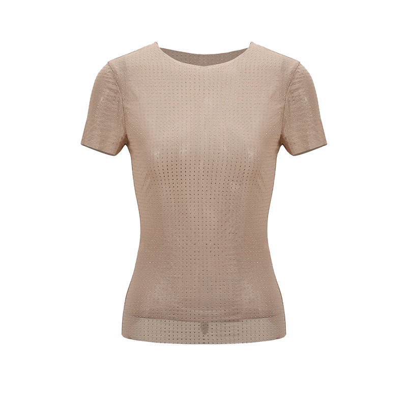 Damen Figurbetontes T-Shirt mit strukturiertem Design EB