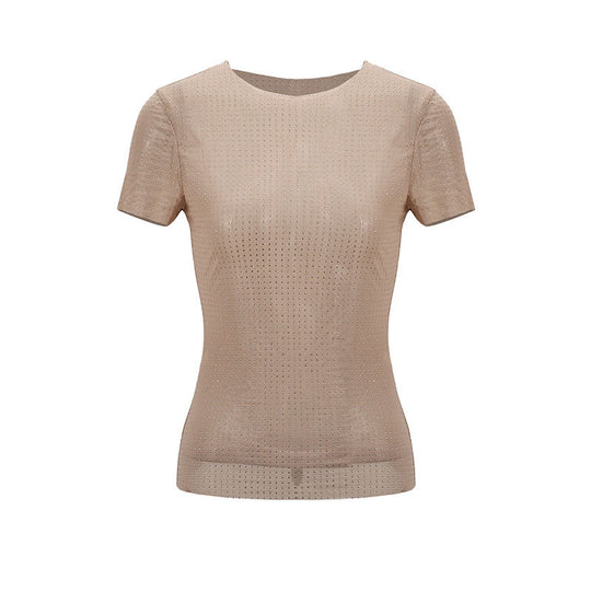 Damen Figurbetontes T-Shirt mit strukturiertem Design EB
