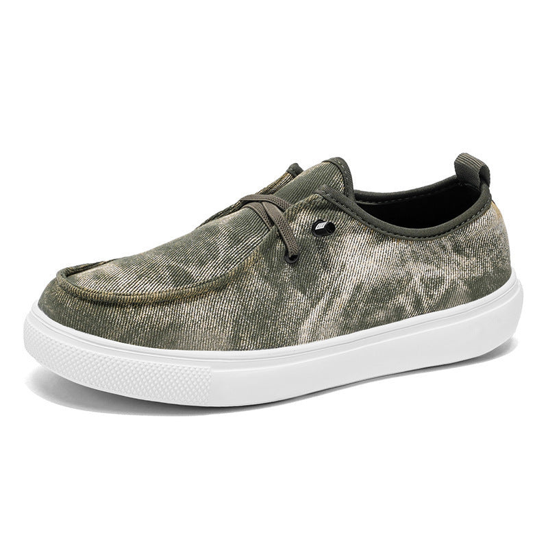 Damen lässige Slip-On Sneakers aus atmungsaktivem Denim mit elastischem Einschlupf EB