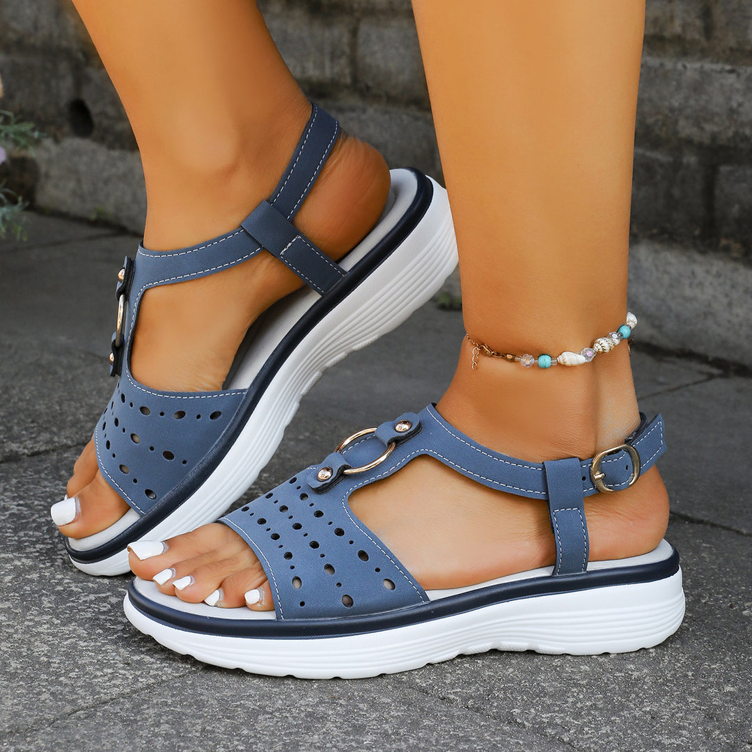 Damen Komfortable Sandalen mit ergonomischem Riemendesign und atmungsaktiver Obermaterialstruktur EB