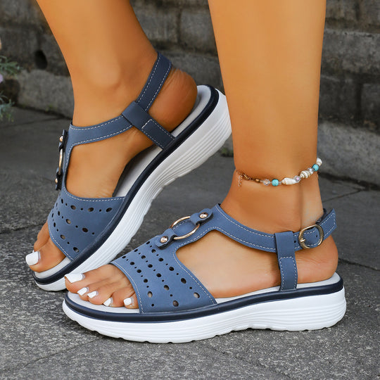 Damen Komfortable Sandalen mit ergonomischem Riemendesign und atmungsaktiver Obermaterialstruktur EB