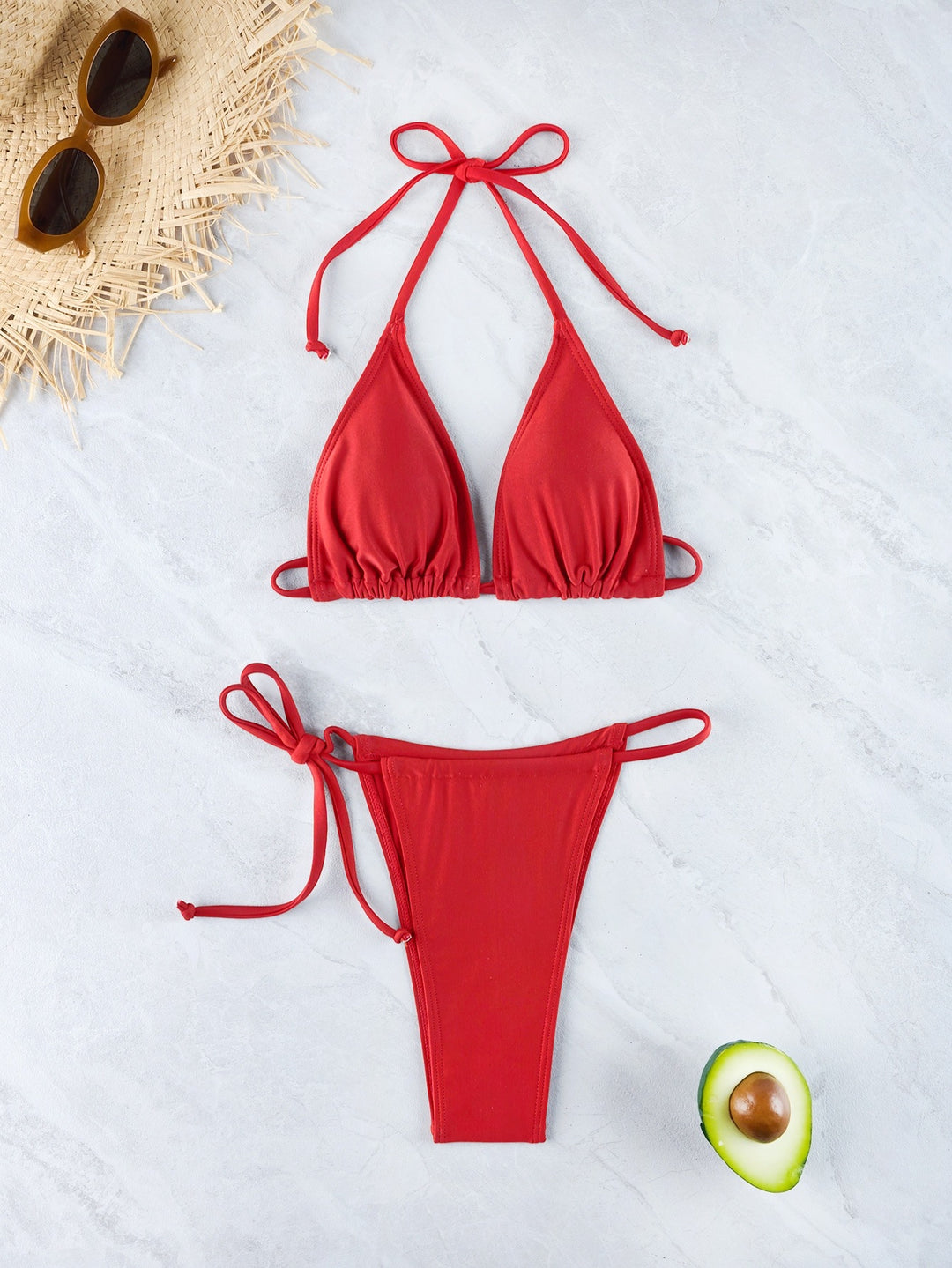 Damen Triangel-Bikini-Set mit verstellbarem Rückenverschluss EB