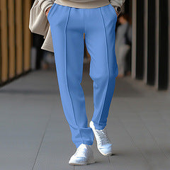 Unisex nan tapered Freizeit-Hose mit Bügelfalte, elastischem Tunnelzugbund und geradem Bein EB