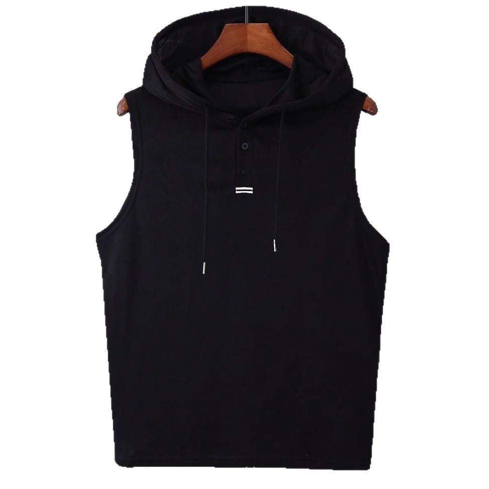 Herren ärmelloses Hoodie-Shirt mit strukturierter Oberfläche EB