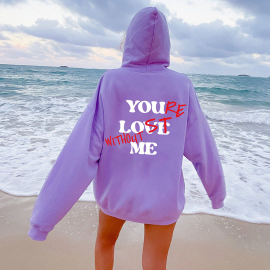 Damen Oversized Kapuzensweater mit inspirierendem Aufdruck EB