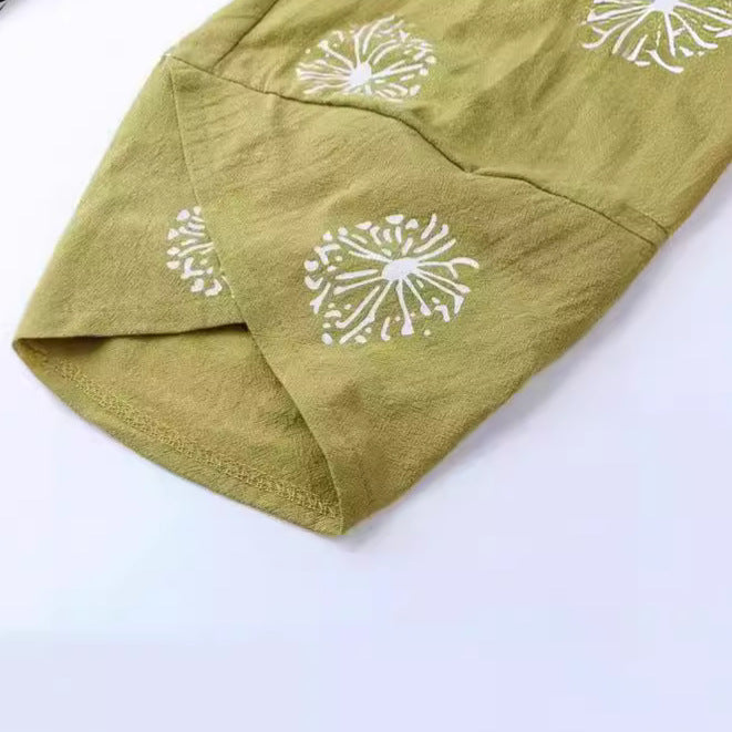 Damen Weite Culotte-Hose mit überlappendem Tulpen-Saum und elastischem Bund EB