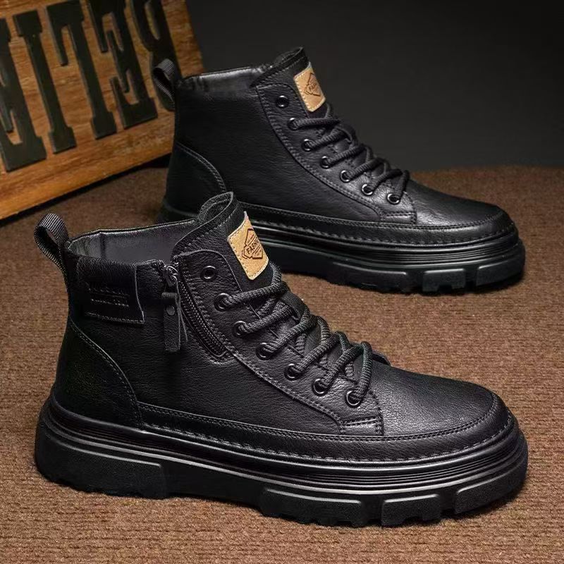 Damen modische High-Top Schnürstiefel mit robustem Profil und isolierendem Innenfutter EB