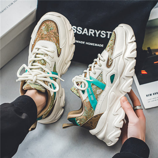 Damen Sportliche Chunky Sneakers mit atmungsaktiver Obermaterialkombination EB