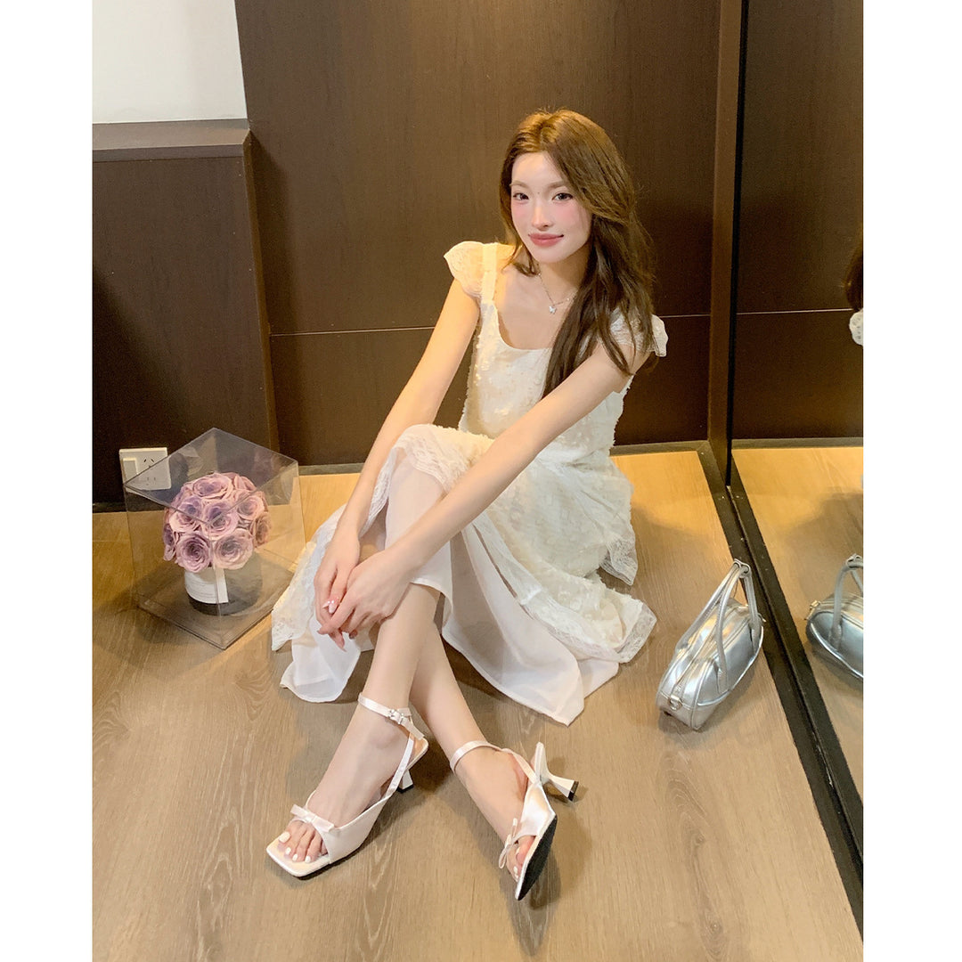 Damen elegante Slingback-Sandalen mit modischem Schleifenakzent EB