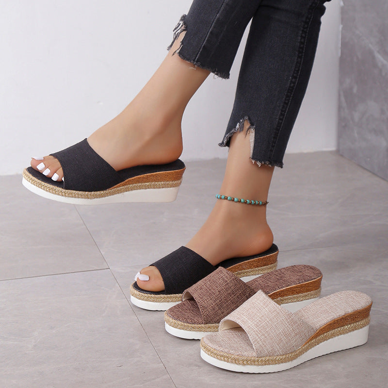 Damen Wedgesandalen mit eleganter Jute-Details EB