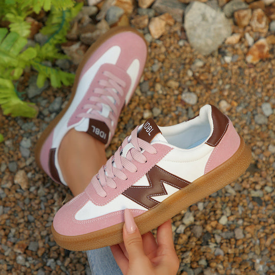 Damen Sneakers mit modischer Suede-Oberfläche und rutschfester Gummisohle EB