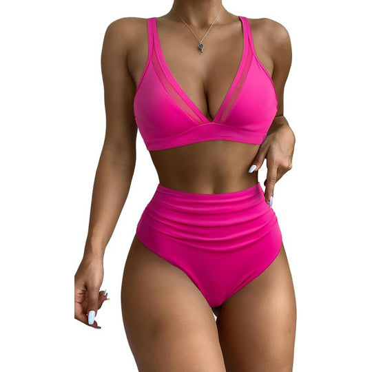 Damen Bikini-Set mit modischem Animalprint und Bicolor-Design EB