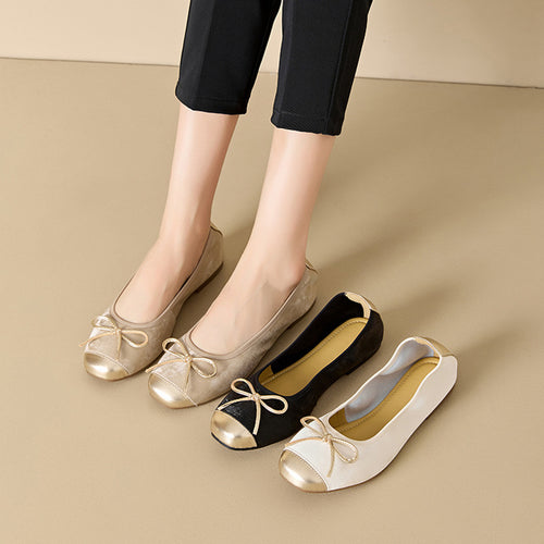 Damen elegante Ballerinas mit dekorativer Schleifenverzierung und hochwertigem Obermaterial EB