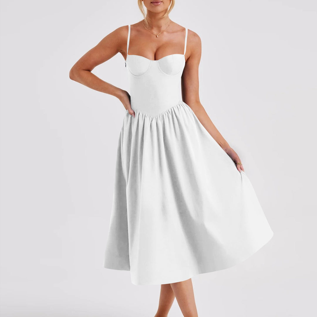 Damen Midi-Kleid mit taillierter Silhouette und A-Linie EB