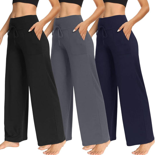 Damen Bequeme Freizeithose mit weitem Schnitt und Kordelzug EB