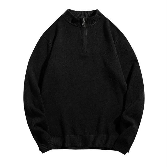Herren gesunder und stilvoller Stehkragenpullover mit Reißverschluss EB