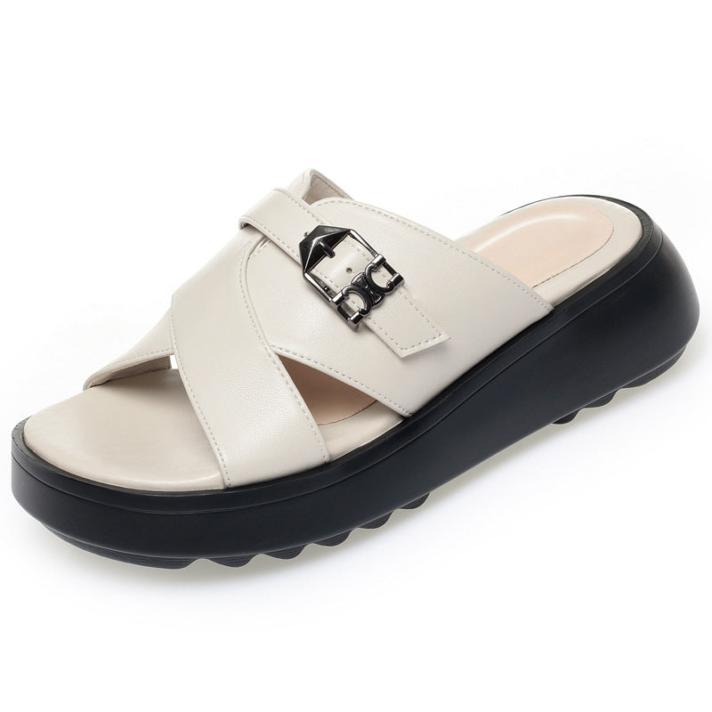Damen Wedge-Sandaletten mit modischem Riemendesign und bequemer Sohle EB