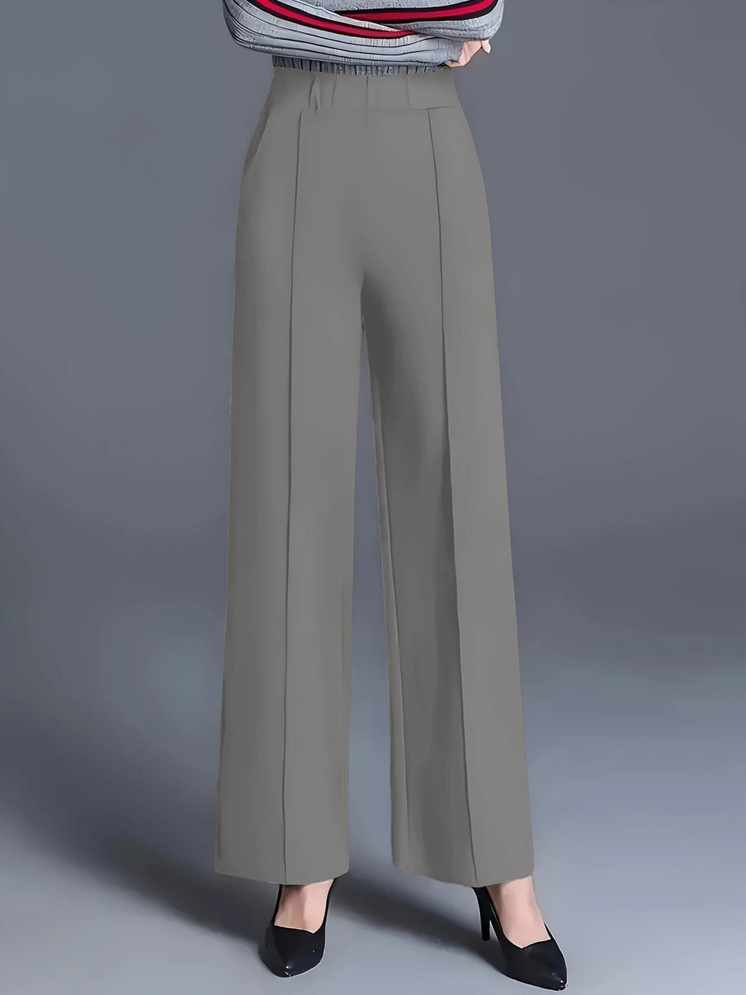 Damen Weite Hochbund-Hose mit eleganten Bügelfalten EB