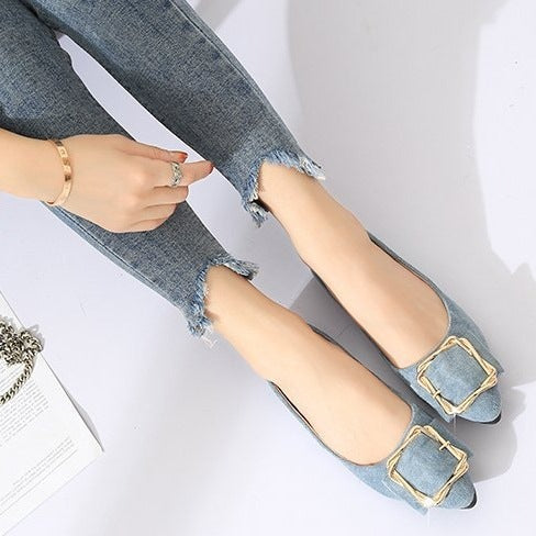 Damen Elegante Ballerinas mit modischem Schmuckdetail EB