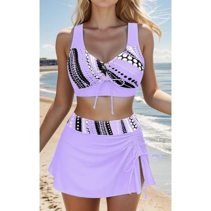 Damen Schwimmlatz mit knöpfbarem Rock EB