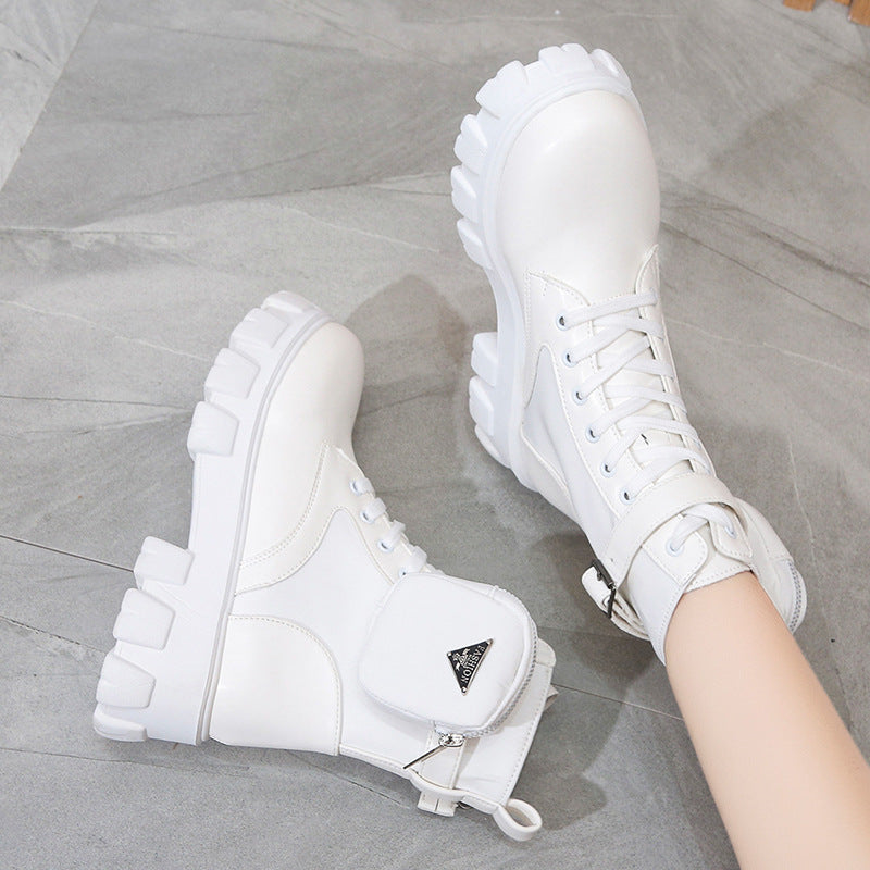 Damen Chunky Boots mit praktischem Seitentaschen-Design EB