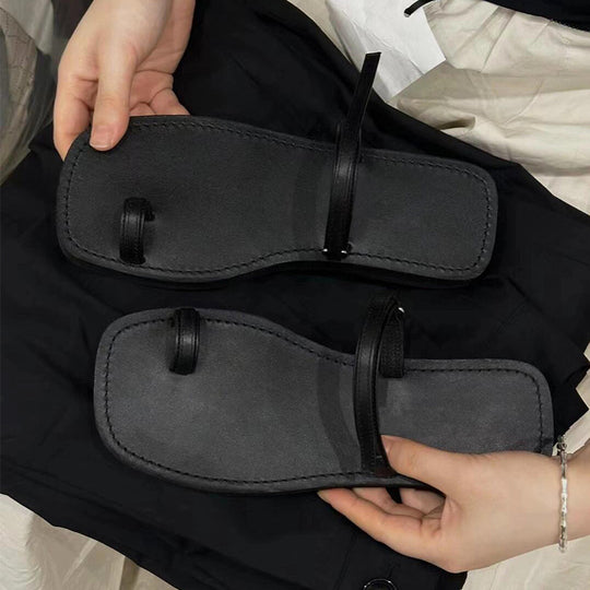 Damen Zehentrenner-Sandalen mit verstellbarem Riemendesign und ergonomischem Fußbett EB
