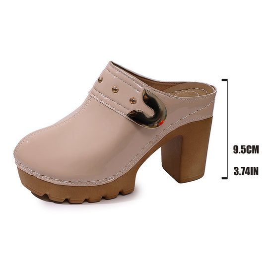 Damen Hochwertige Clogs mit Holzsohle EB
