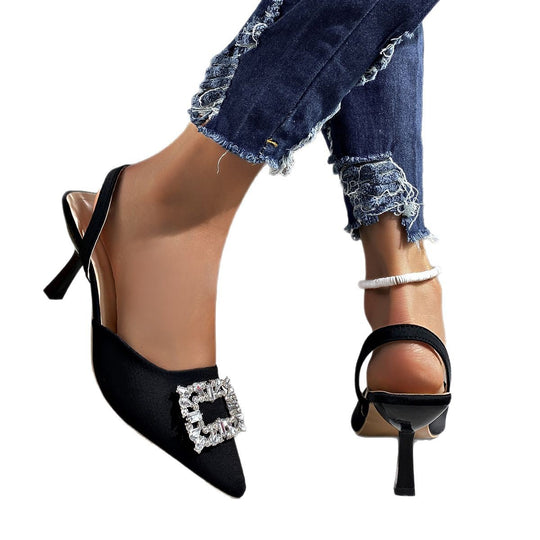 Damen Slingback-Pumps mit funkelndem Schmuckdetail und elegantem Design EB