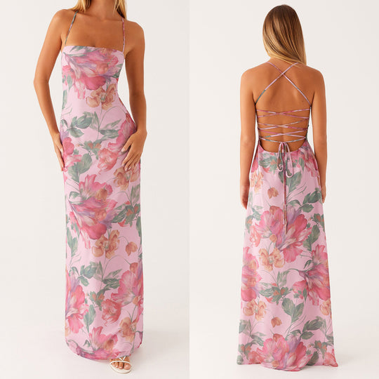 Damen Maxikleid mit floralem Muster EB