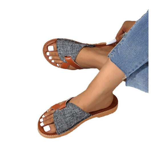 Damen Pantoletten mit modischem Riemendesign und bequemer Sohle EB
