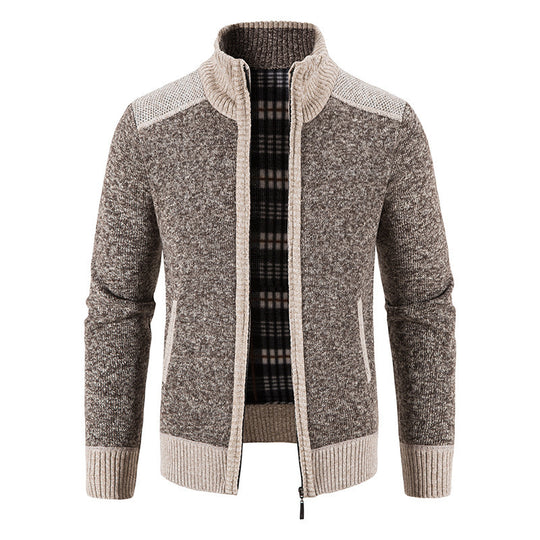 Herren Strickjacke mit hohem Kragen EB