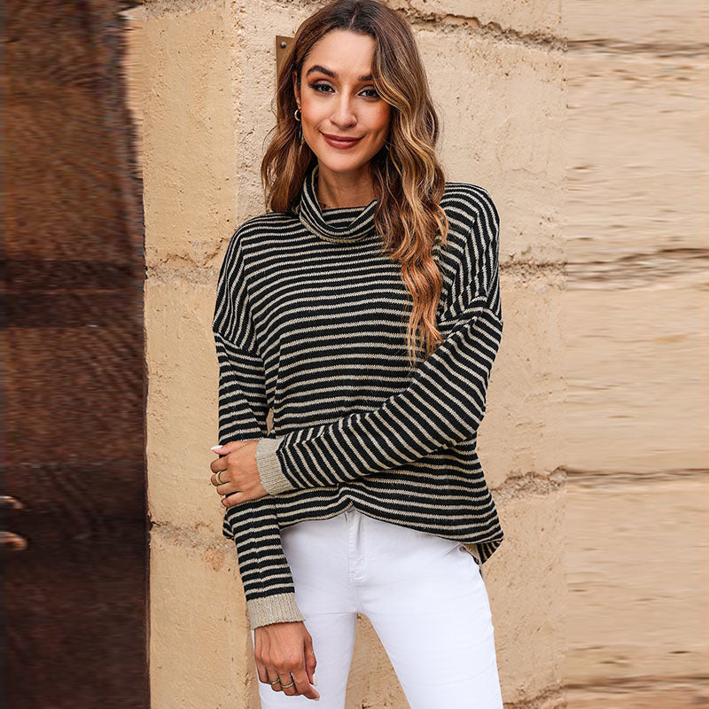 EB | Wollmischung Damen Rollkragenpullover mit Langen Ärmeln