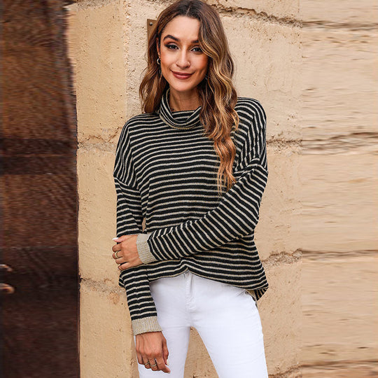 EB | Wollmischung Damen Rollkragenpullover mit Langen Ärmeln